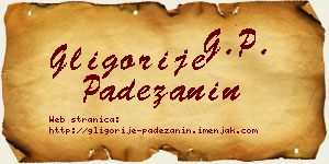 Gligorije Padežanin vizit kartica